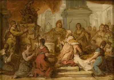Nicolas Vleughels Nicolas VLEUGHELS  The Idolatry of Solomon France oil painting art